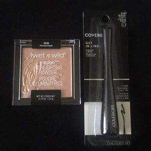 Highlighting powder & liquid eyeliner